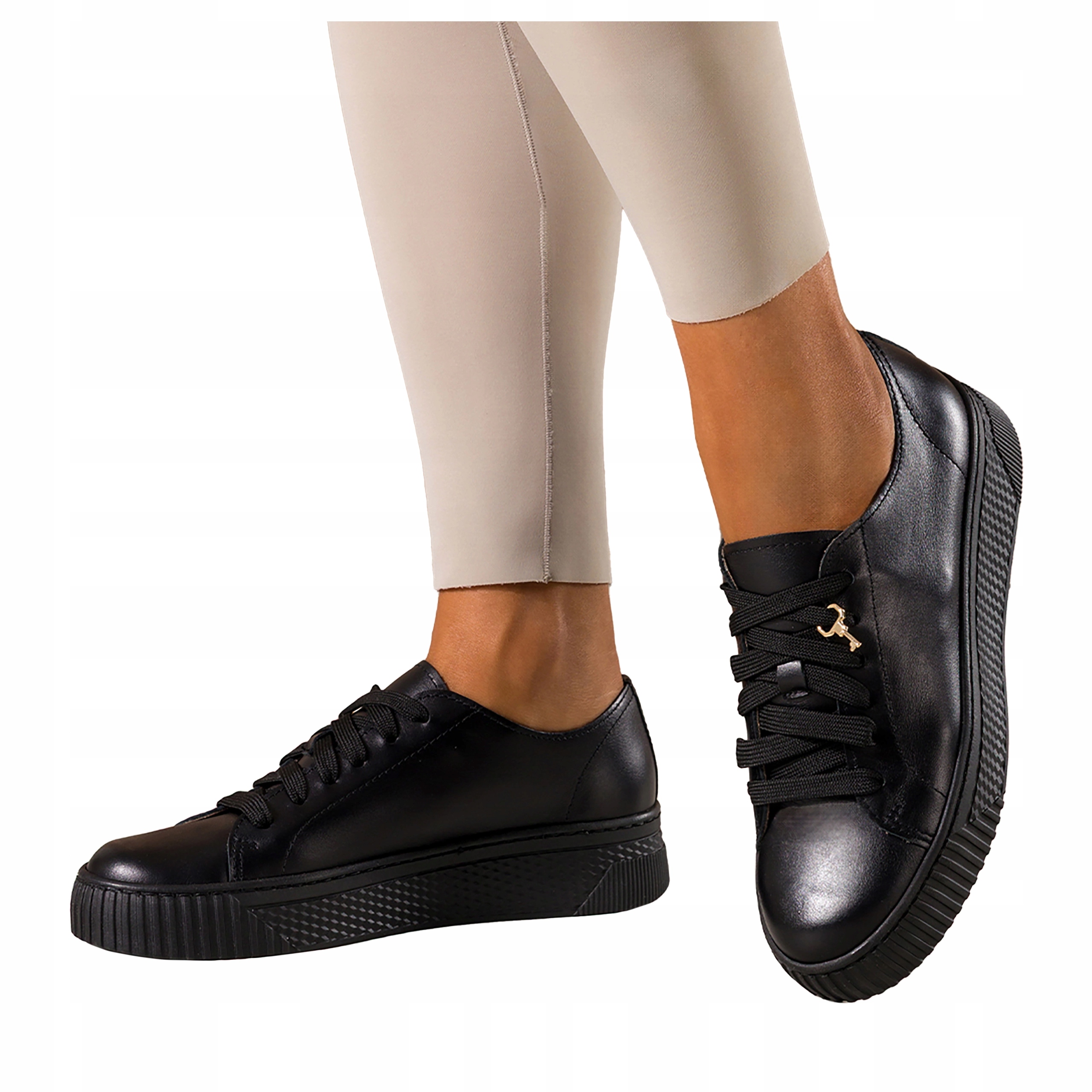 Sportovní obuv Tenisky Dámské Kožené Černé Klasické Pohodlné r 41