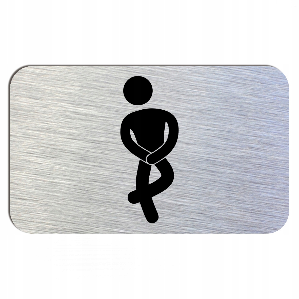 Srebrna tabliczka prostokąt WC pan 12x7,5cm