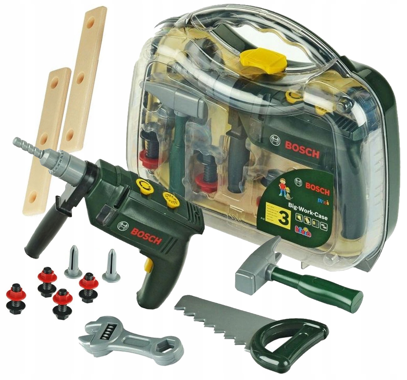 WALIZKA Z WIERTARKĄ I NARZĘDZIAMI BOSCH Duży Zestaw Dla Dzieci