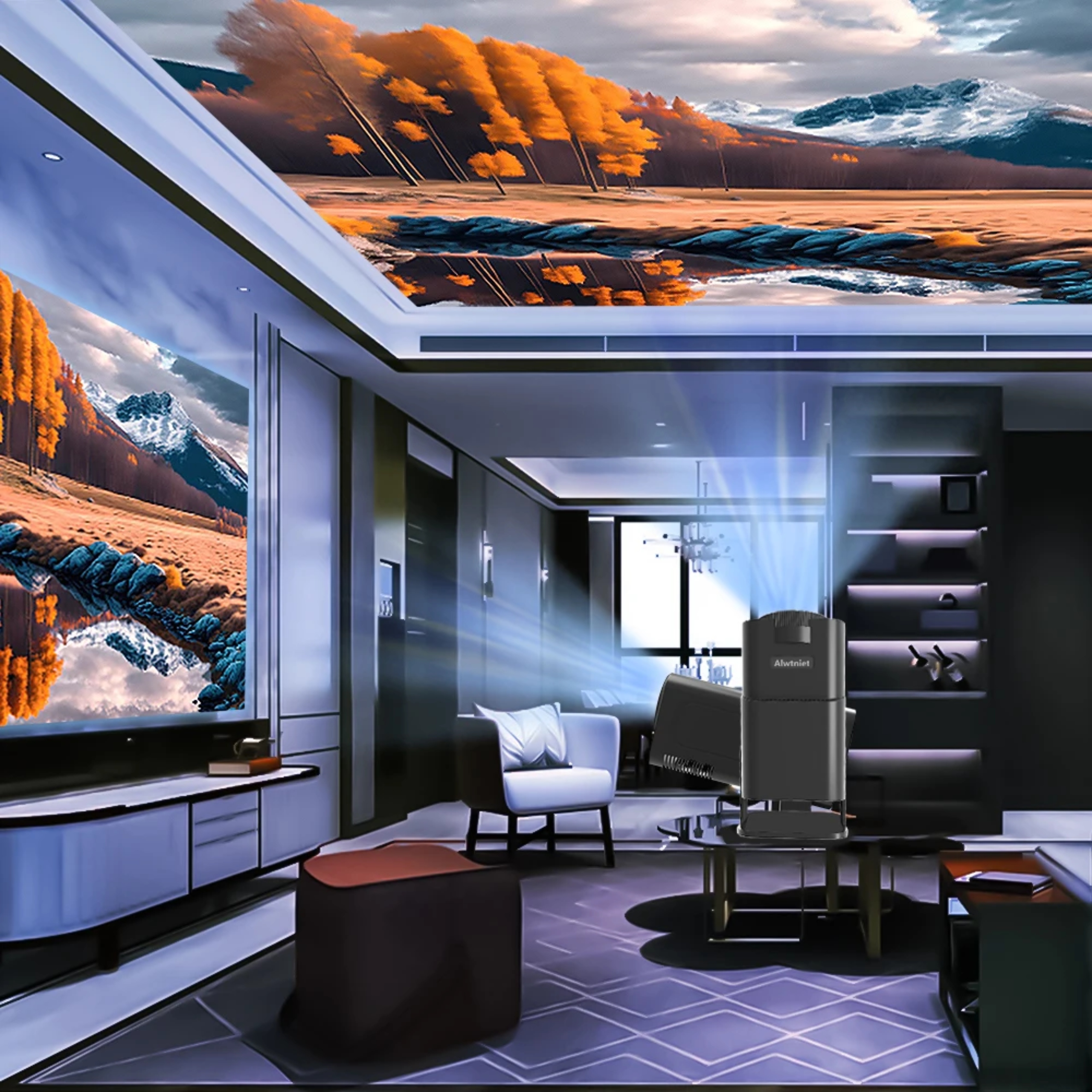 Projektor Rzutnik Android TV WiFi Bluetooth 4K Full HD Przenośny Obrotowy Żywotność lampy w trybie normalnym 50000 h