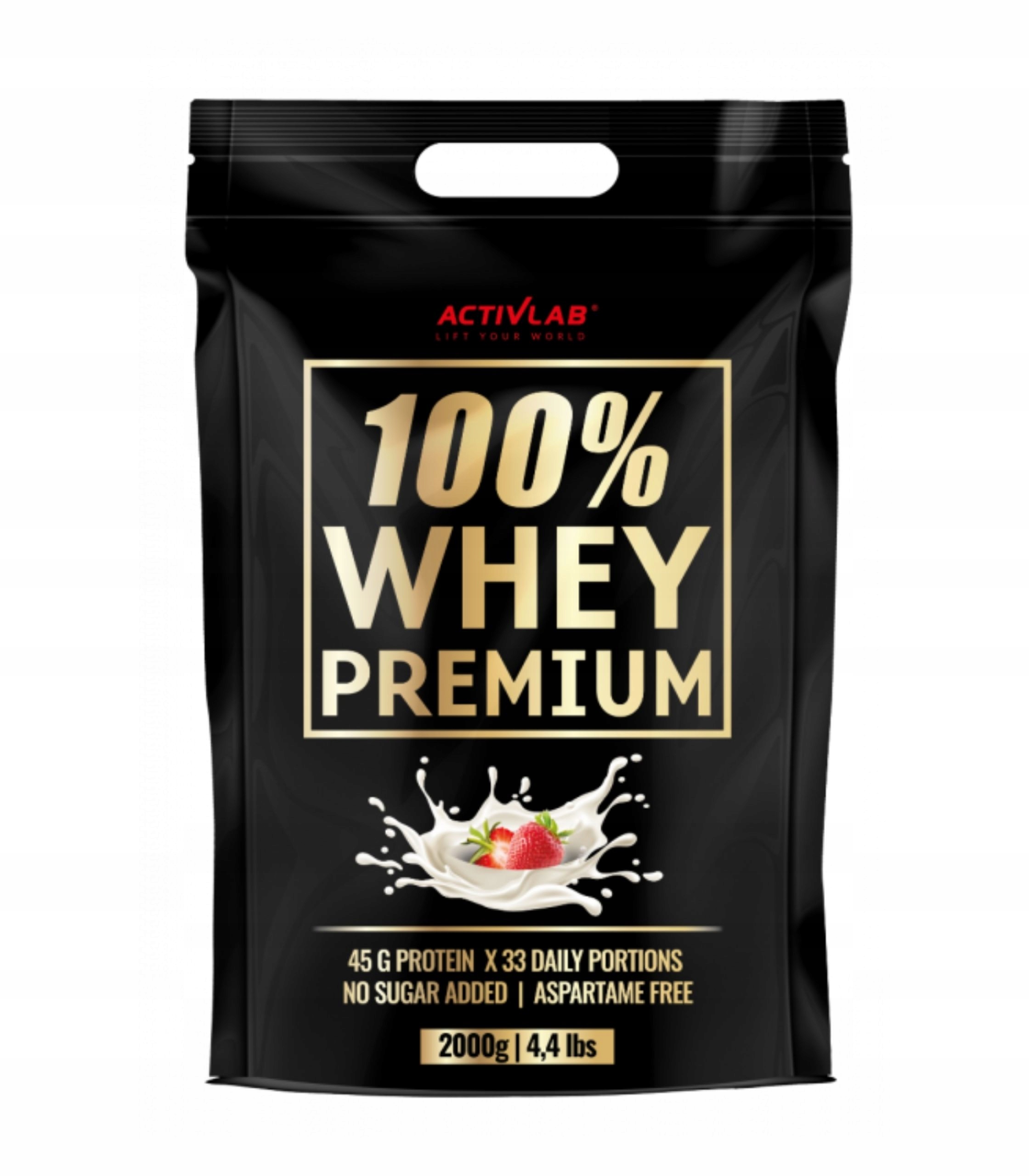 Activlab 100% Whey Premium 2000 g – Syrovátkový Protein, jahodová příchuť