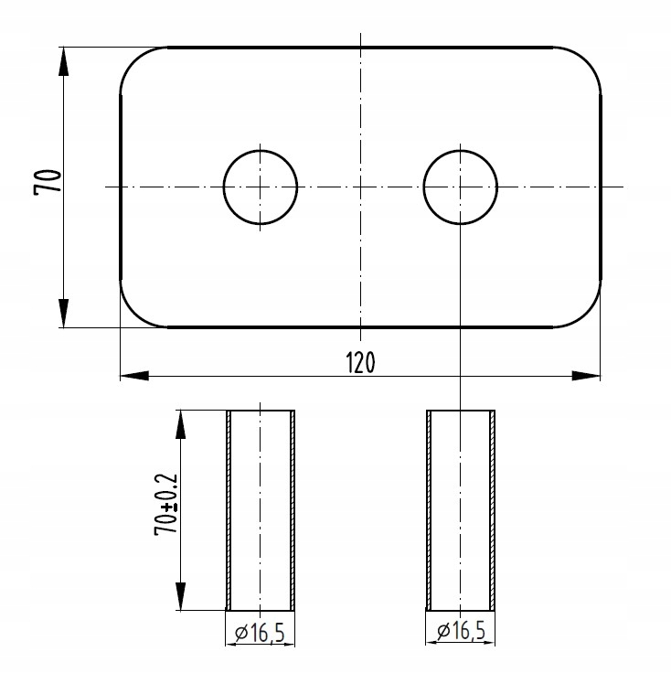 ZESTAW MASKUJĄCY ROZETA PODWÓJNA Z TULEJAMI CHROM Typ inny