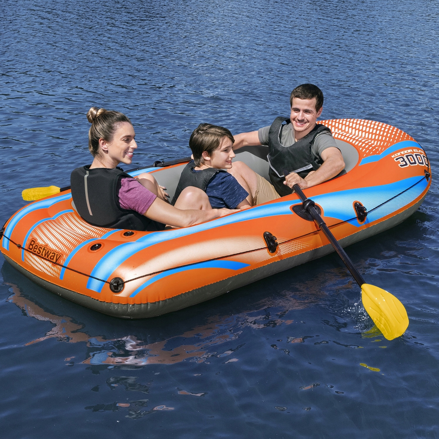 Ponton DMUCHANY 3 os. Zestaw Wiosła +Pompka Bestway 61145 Kondor Elite 3000 Marka Bestway