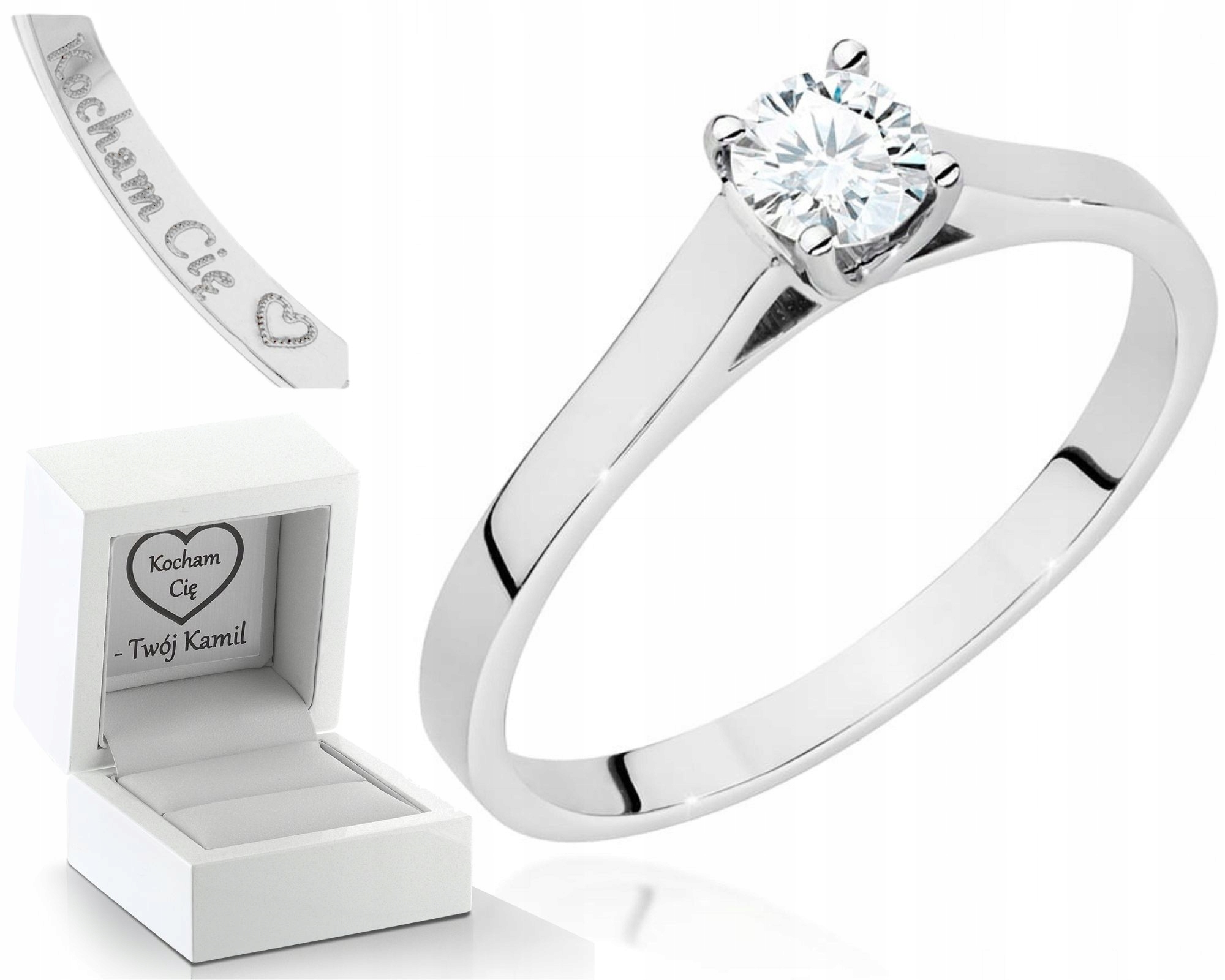 Bílý Zlatý Prstýnek S Brilianty 585 Gravírování Obchod