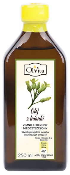 

Olej z lnianki zimnotłoczony 250ml Olvita