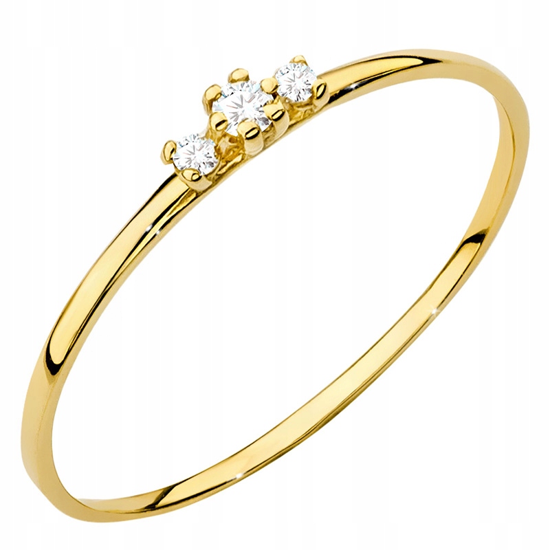 ZŁOTY PIERŚCIONEK Obrączka 333 z CYRKONIAMI r.12