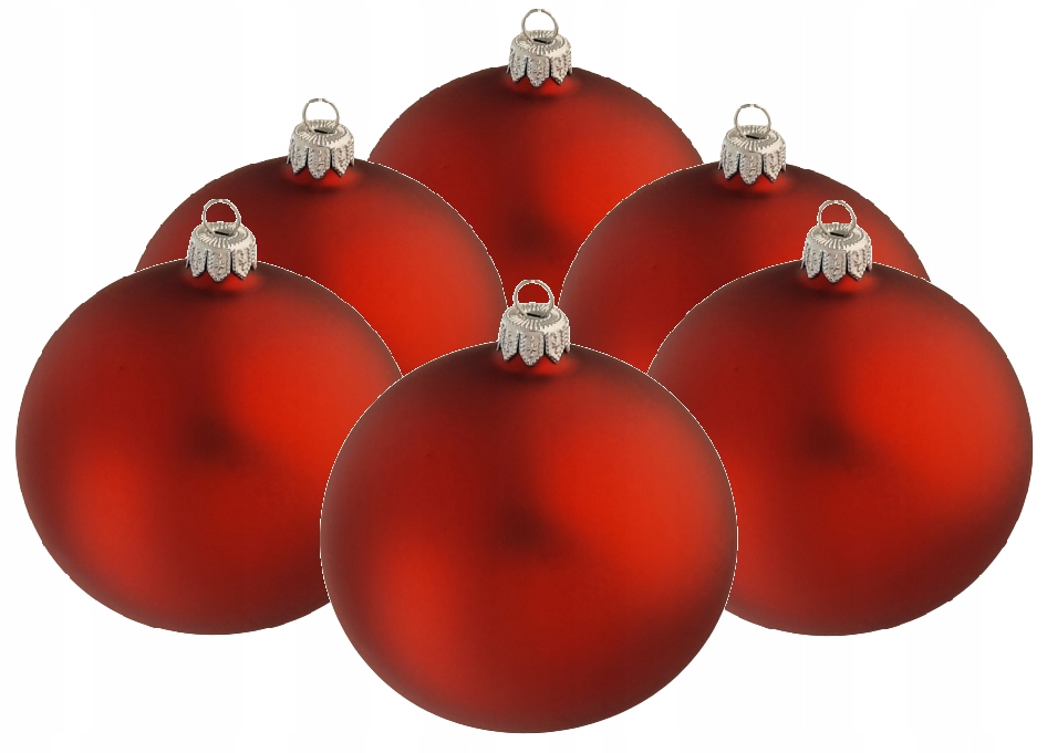 

Bombki Czerwone Choinkowe Szklane Matowe 8 cm