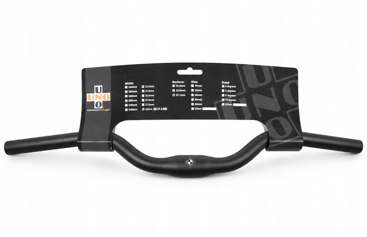 Kierownica rowerowa Uno AL-078L 31,8 mm 620 mm Backsweep 24° czarna