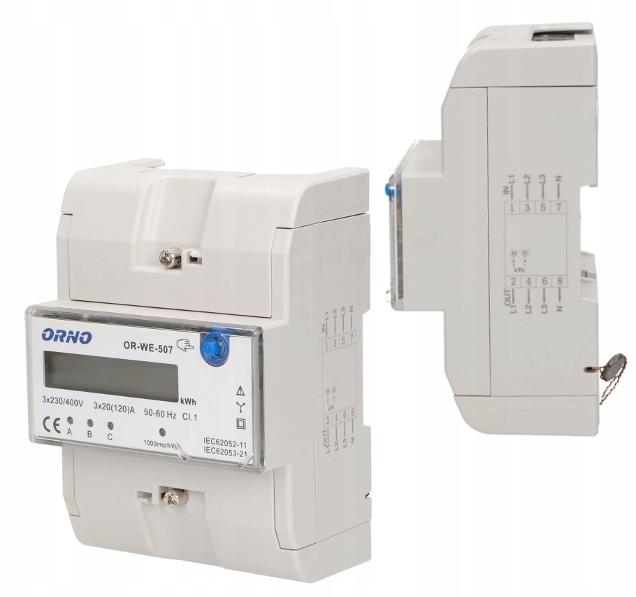 

Licznik Zużycia Prądu Energii 3-Fazowy Miernik 3F