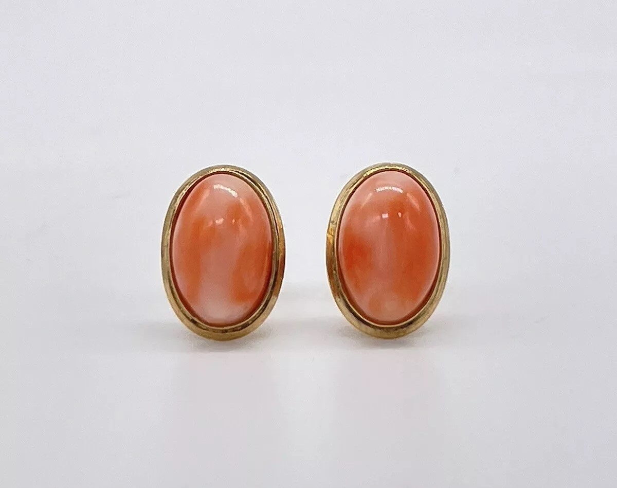 ZŁOTE KOLCZYKI Z NATURALNYM KORALEM