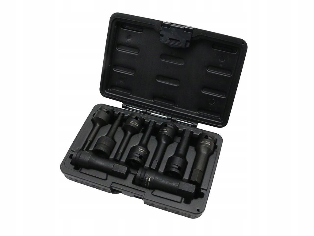 Zestaw nasadek udarowych 1/2 imbusowych ze stali CrMo H4-H19 Hex 9 el Waryń