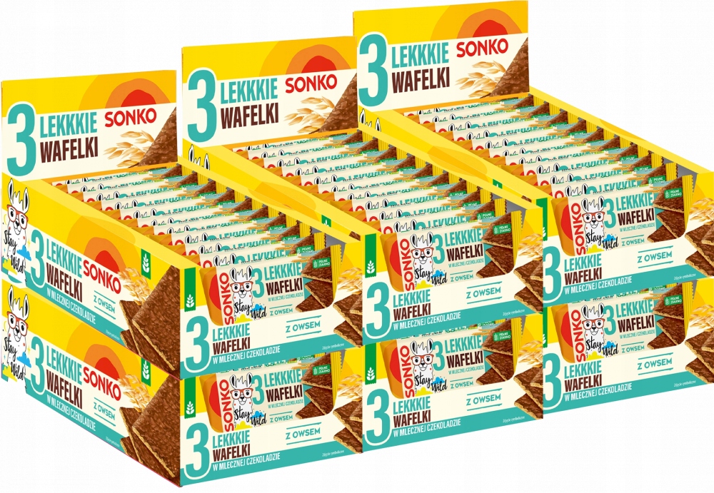 Sonko Kids Lekkie Wafelki Owies Czekolada Mleczna 36g x66