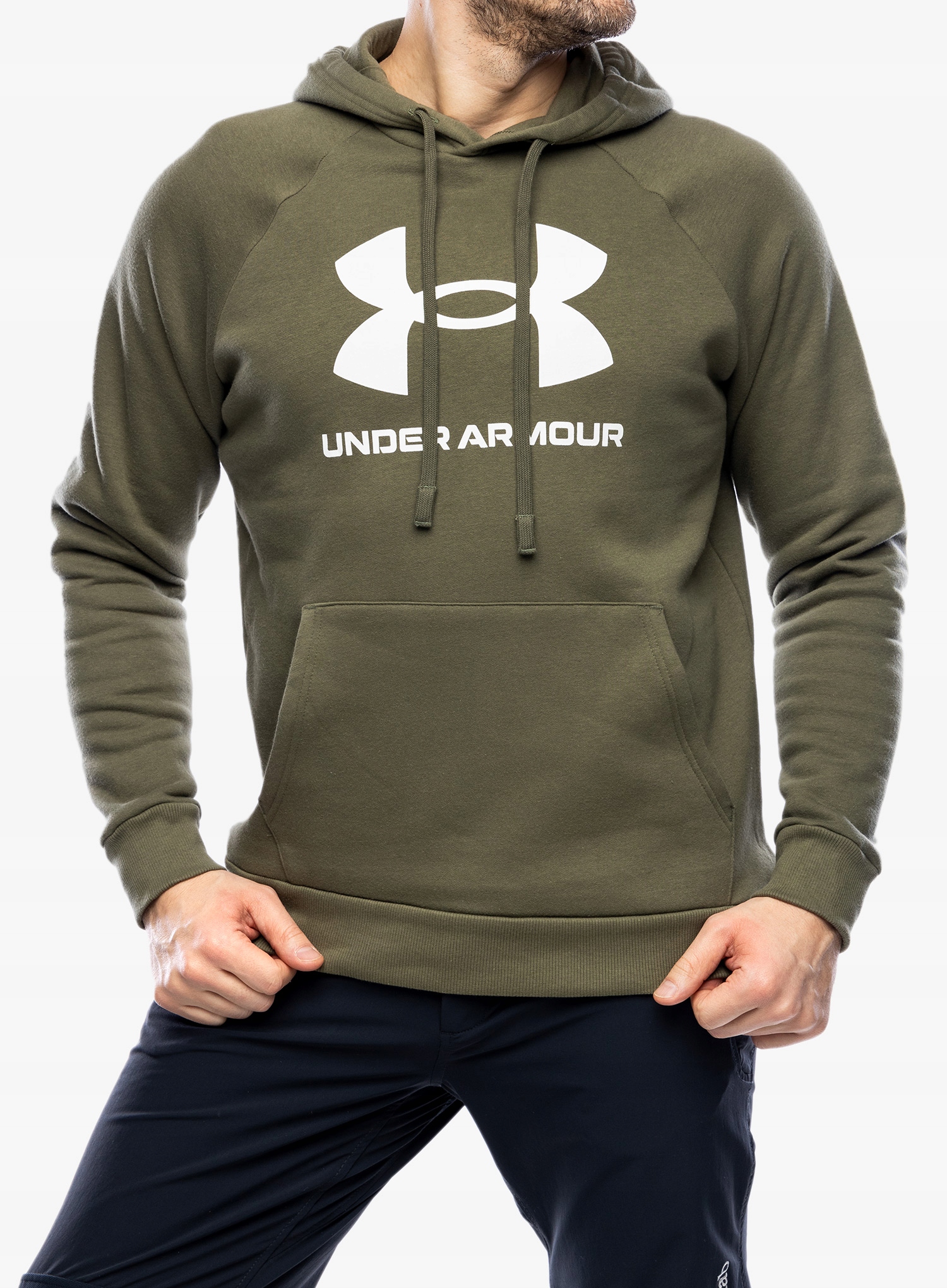 Mikina s kapucí Under Armour Rival Fleece Logo Hoodie tmavě modrá Od zelená