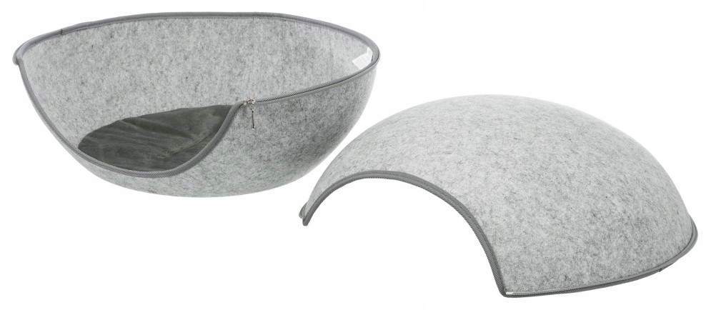 Levně Budka pro kočky Trixie šedá oválná 46 cm x 40 cm x 44 cm