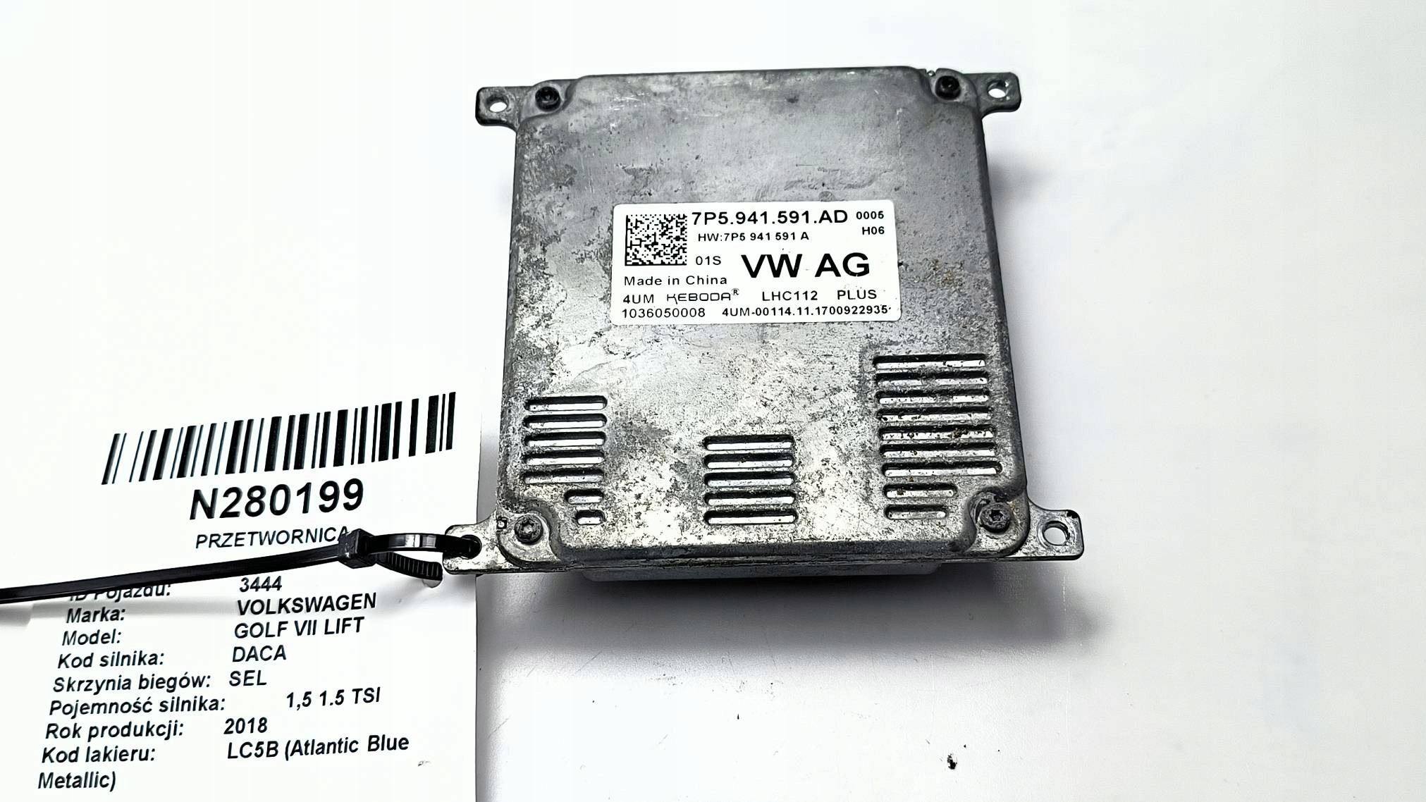 control unit module LED 7P5941591AD VOLKSWAGEN GOLF VII LIFT