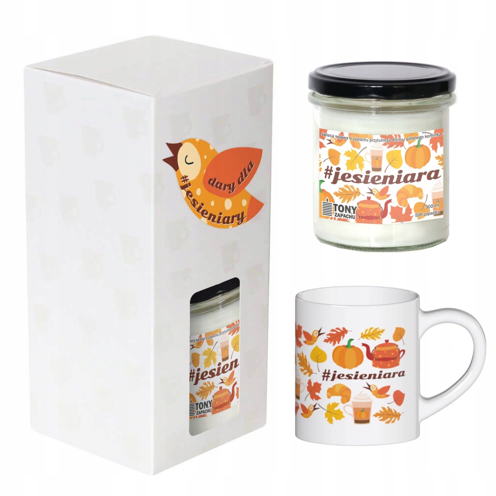 Levně Dárková sada Dary Pro #podzimníky vonná svíčka hrnek na dárek