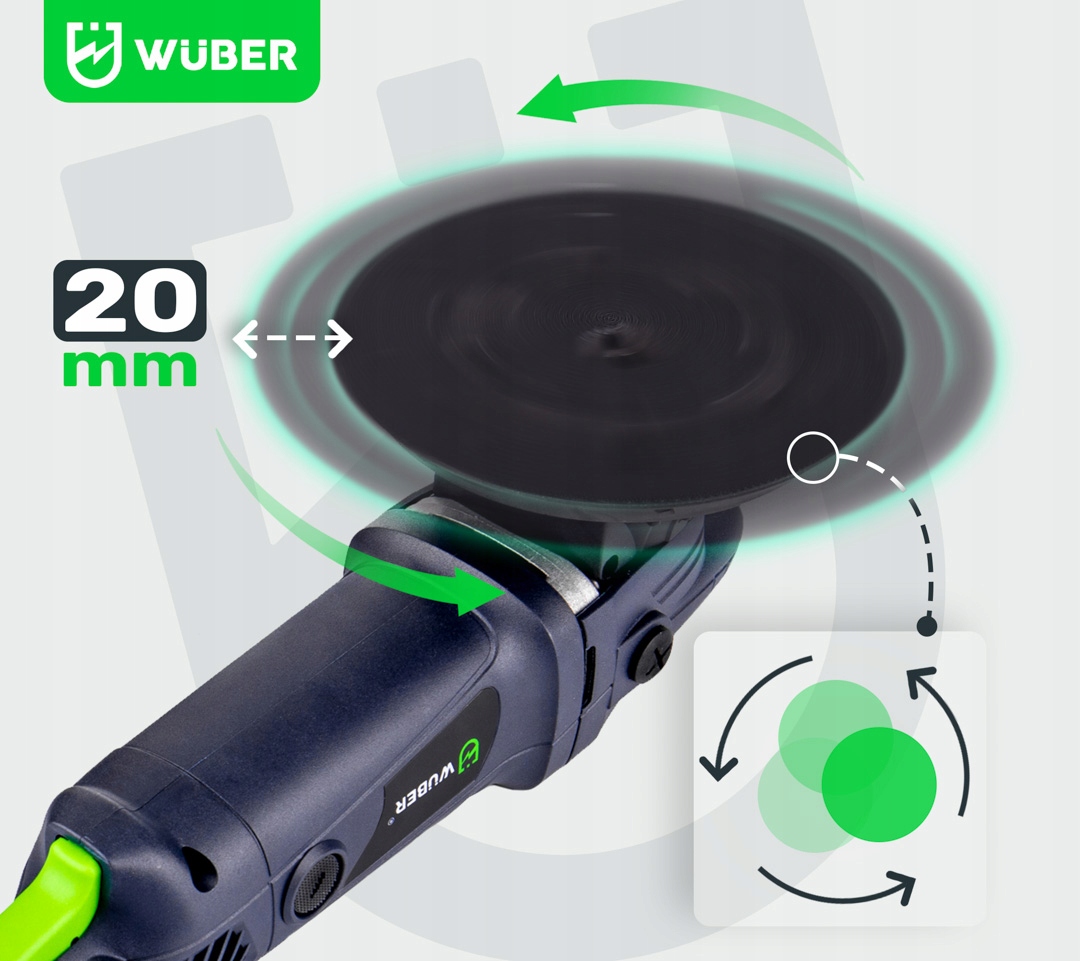 POLERKA SAMOCHODOWA MIMOŚRODOWA OSCYLACYJNA Z REGULACJĄ + GĄBKA POLERSKA Zasilanie sieciowe