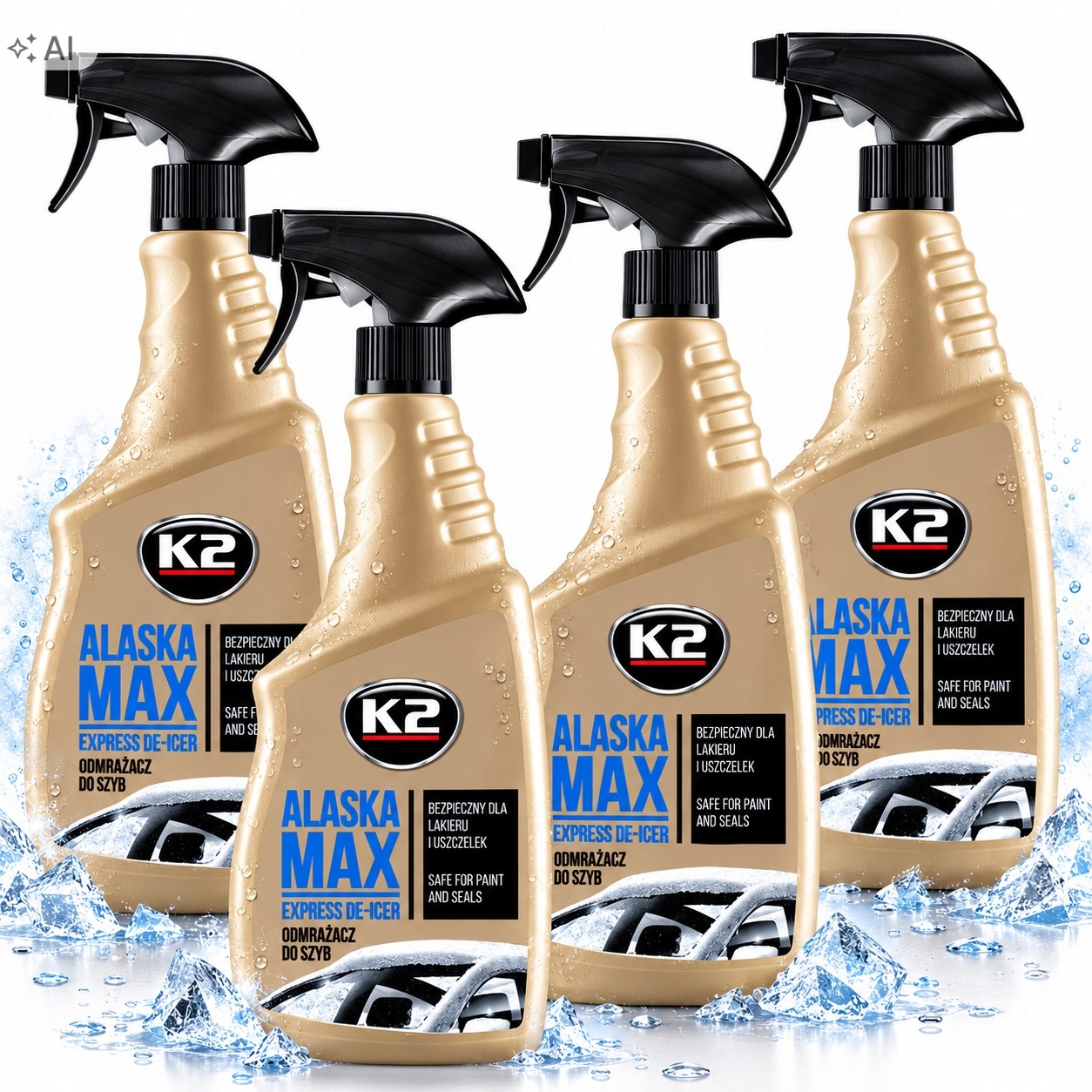 4X K2 Alaska Odmrażacz Do Szyb -70°C 2800ML 4X700ML Spray Zimowy