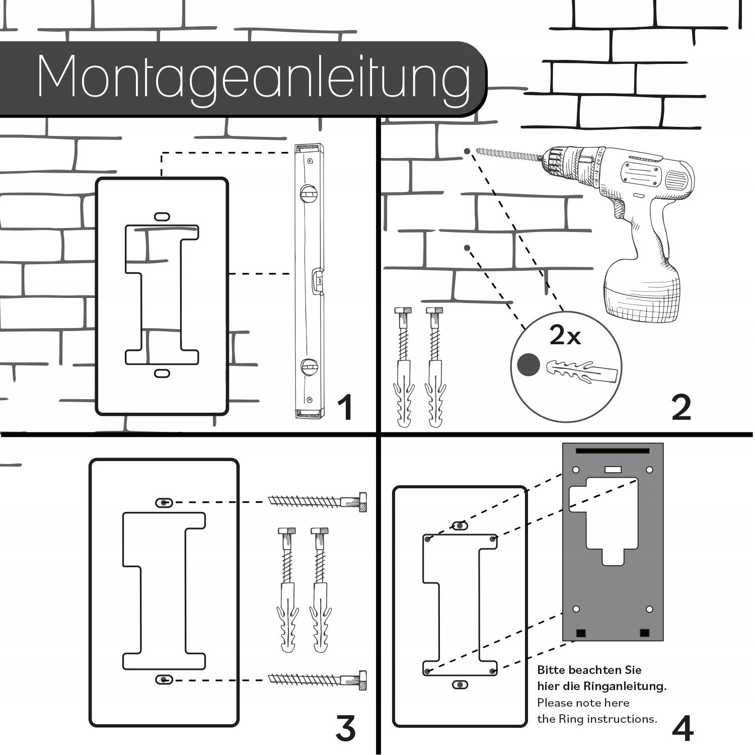 ISECUR Blenda Stalowa Do Ring Wideodomofon 2 3 Plus 4 Gen 2024 140x175mm — miniatura 3