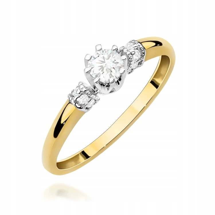 Zlatý prstýnek s laboratorními diamanty 0,32 ct