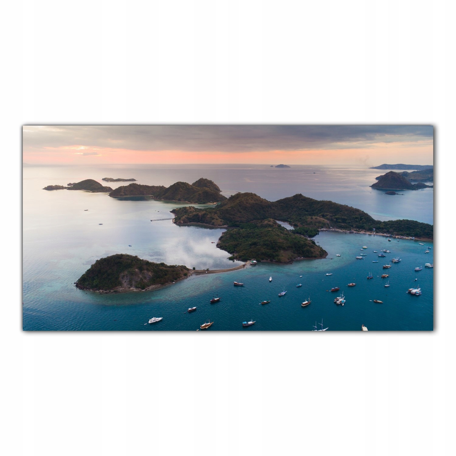 Ocean Ostrov Krajina 100x50 Tvrzené sklo panel
