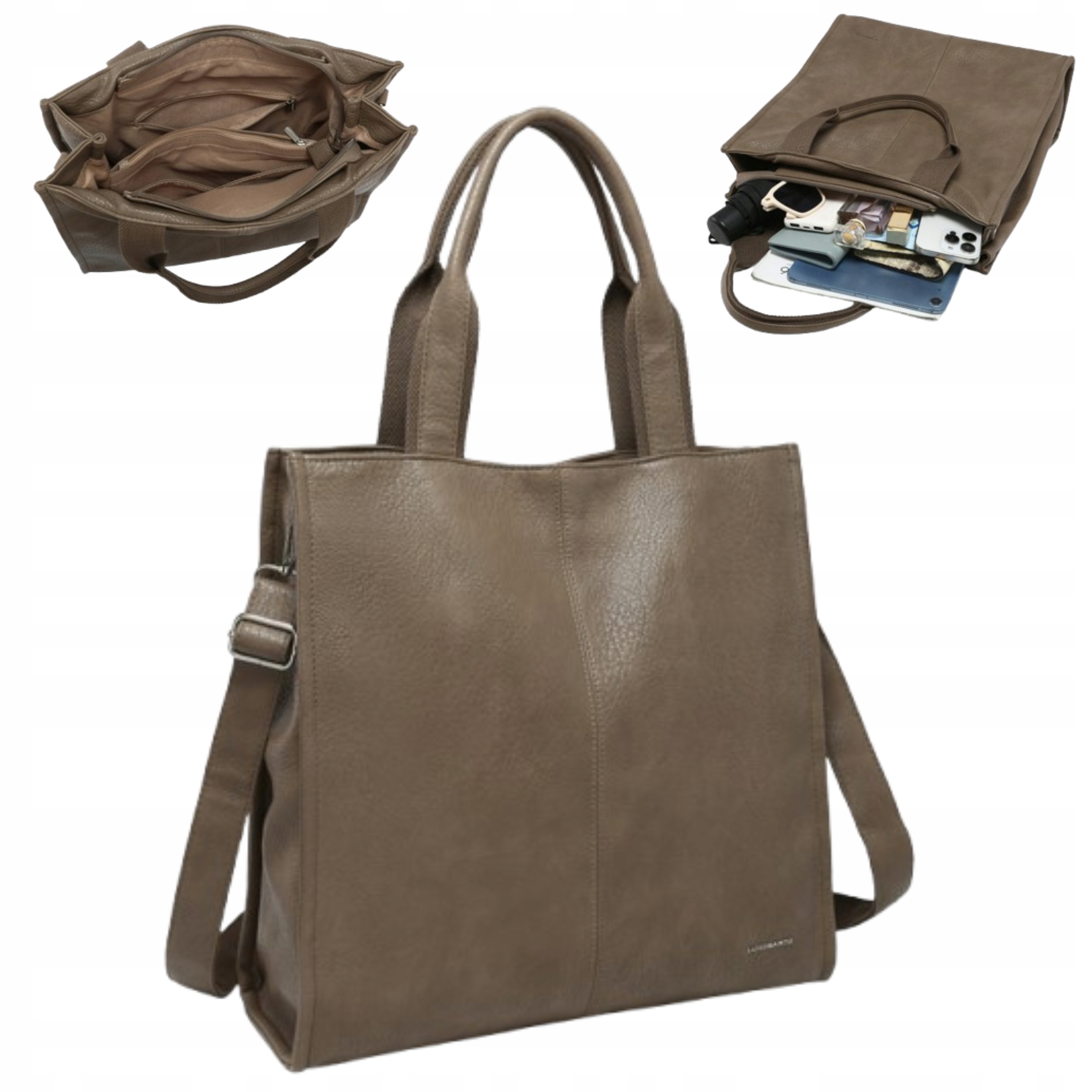 Luigisanto Dámská kabelka Béžová Tmavě Shopper Městská Na Rameno Na Ruku