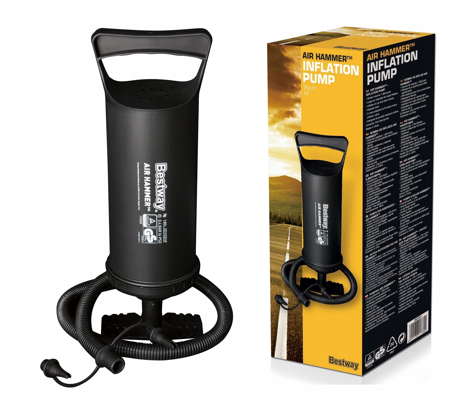 

Pompka 62003 Tłokowa 36CM Ręczna Duża Bestway