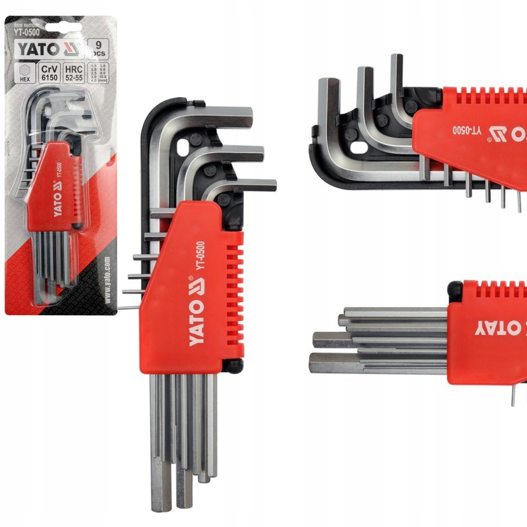 

Yato YT-0500 Klucze Imbusowe Hex 1,5-10 mm; 9 Szt.