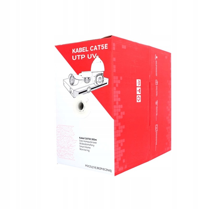 KABEL SKRĘTKA UTP CAT 5E UV DRUT CCA Zewnętrzna 305m Kod producenta VIDI-KAB-FTP-CAT6