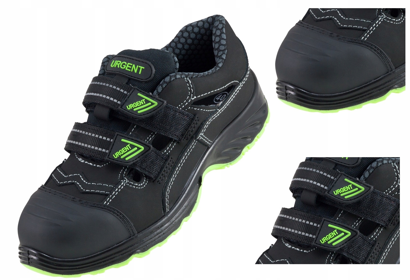 Lekkie Sandały buty robocze Mocne Rzepy z podnoskiem 350 S1 Bhp r. 45