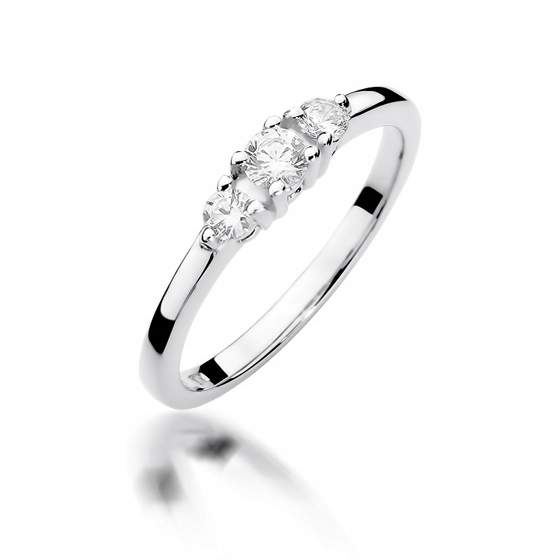 

Złoty pierścionek z brylantami 0,33 Ct + Grawer