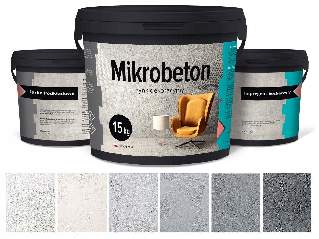 Mikrobeton architektonický dekoratívny betón 18 m2 Sada Farba 6x