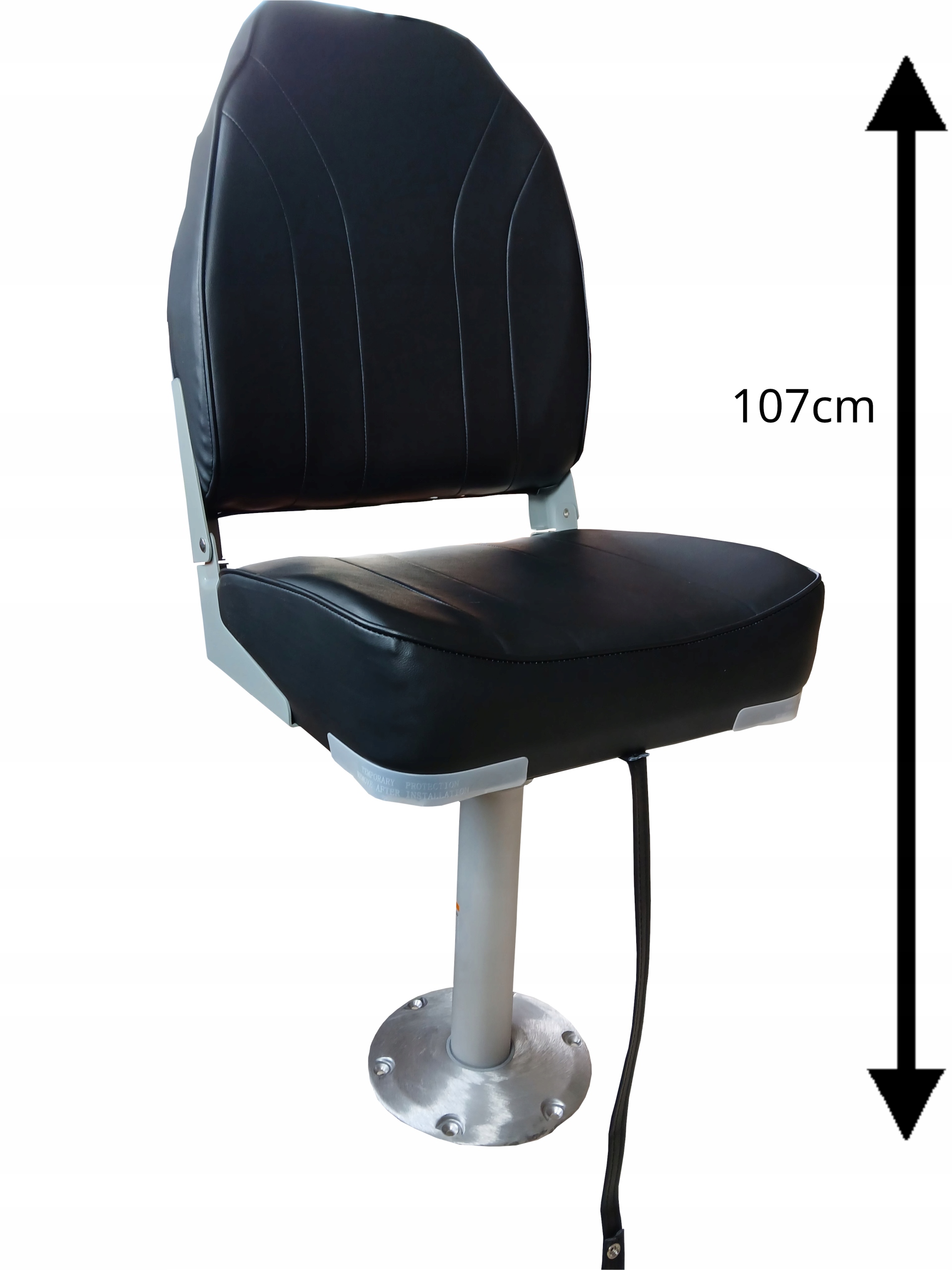 Sedadlo s vysokým opěradlem, kompletní [ černá] s nohou pro loď