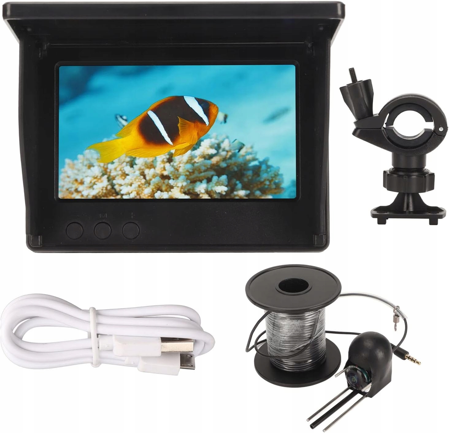 KAMERA PODWODNA Sonda WĘDKARSKA RYBACKA NURKÓW Poszukiwawcza IPS 4.3" 20m