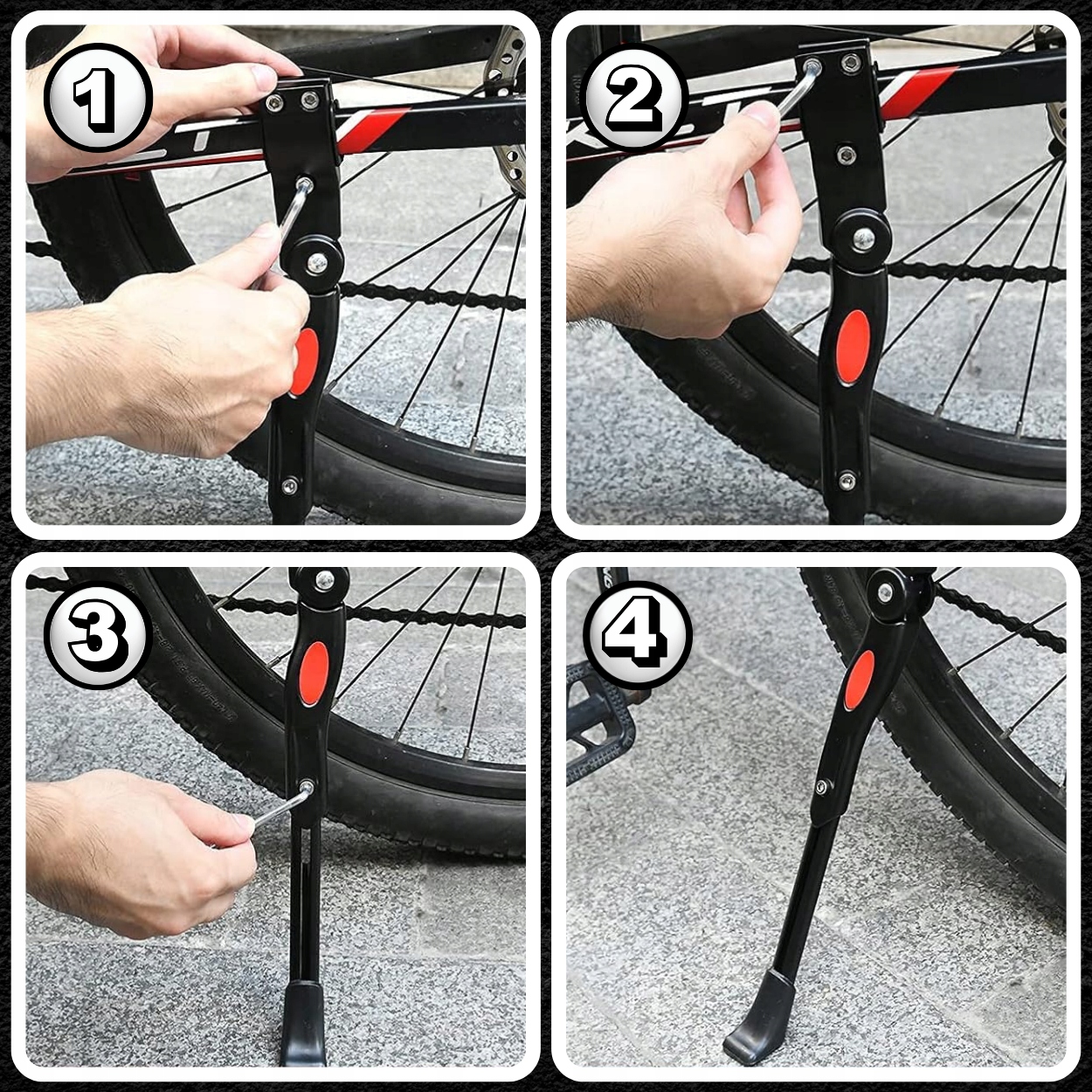 PODPÓRKA STOPKA ROWEROWA NÓŻKA REGULOWANA DO ROWERU TYLNA BOCZNA ALUMINIOWA Marka Gearox