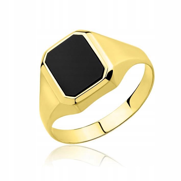 Sygnet złoty z onyksem