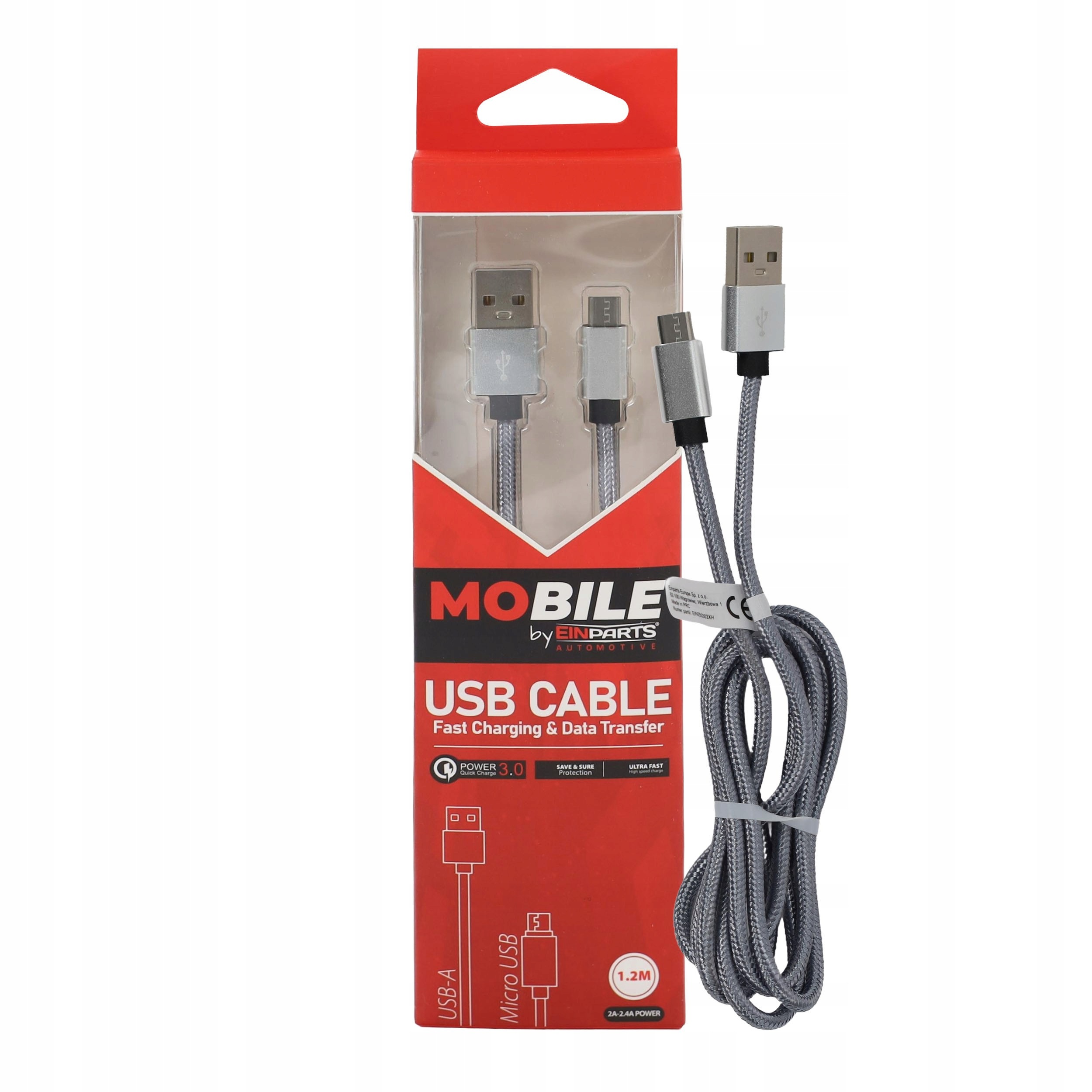Kabel Usb-a micro Usb EPMOB04 1,2 m nylon Qc 3.0 2.4A