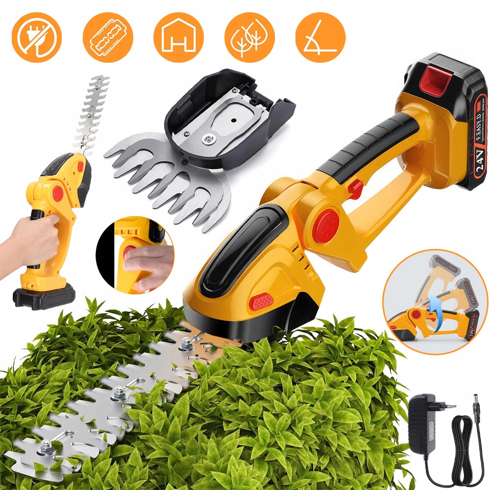 Elektrické Nůžky Na Živý Plot Na Keře 2V1 1500MAH, Dvojitý Spínač