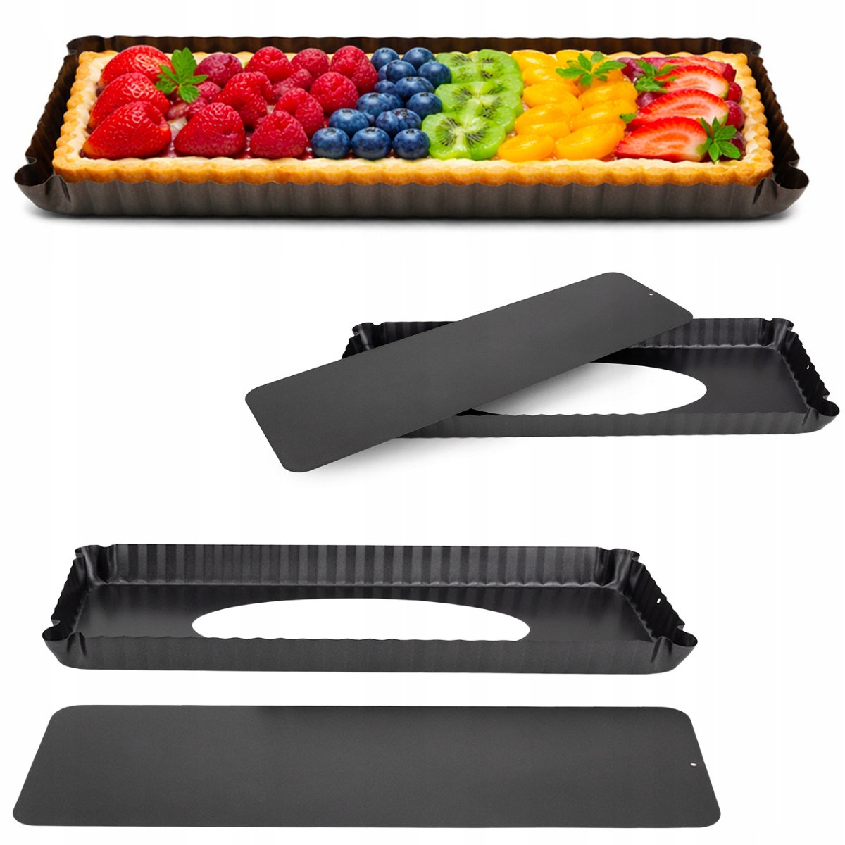 FORMA BLACHA DO PIECZENIA TARTY MAZURKA NA TARTĘ Z WYJMOWANYM DNEM KAMILLE