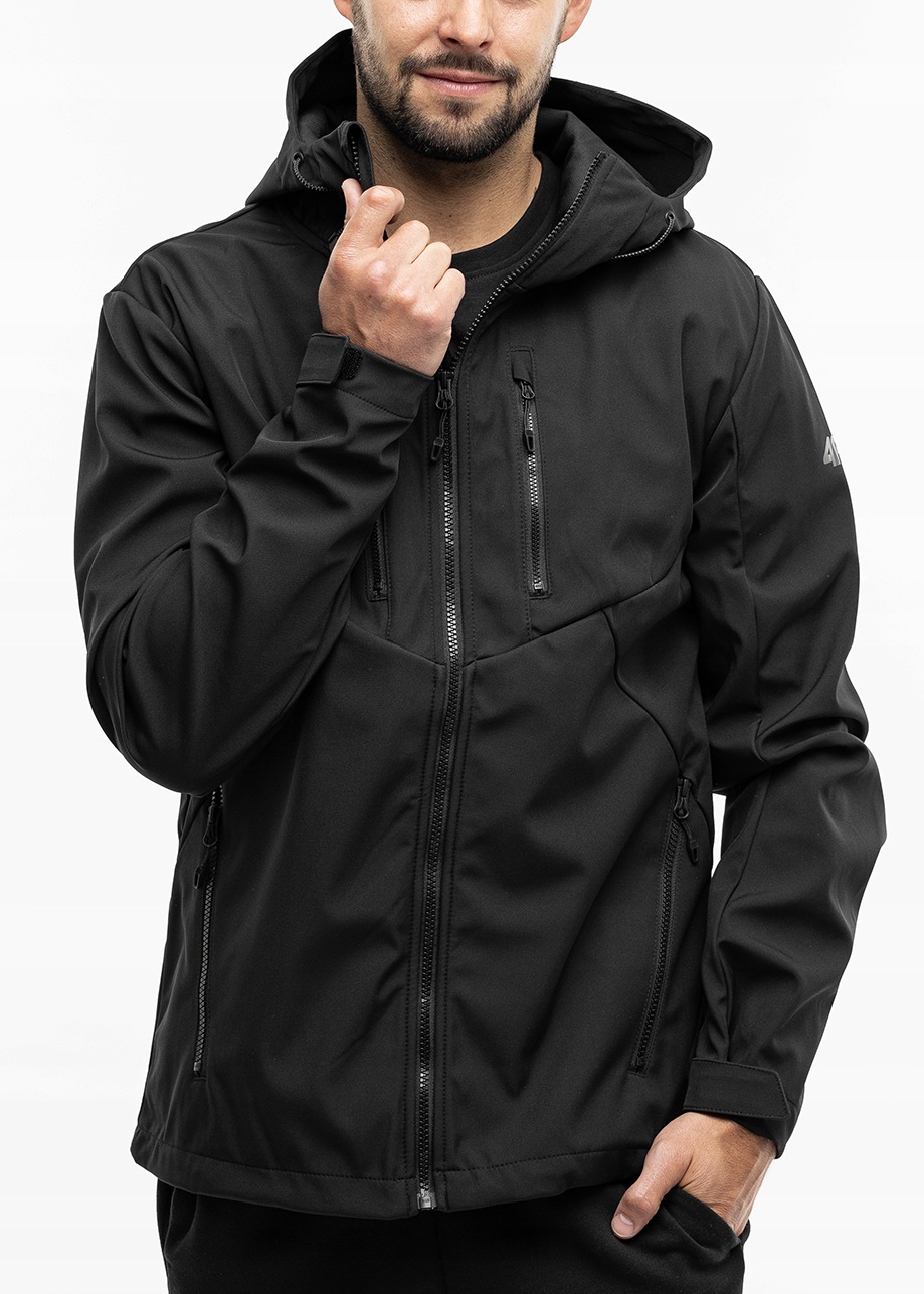 Pánská bunda 4F Softshell Sportovní Outdoor Přechodovka Černá vel M
