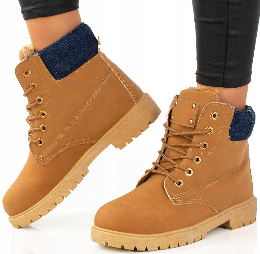 

Trapery Camel Ocieplane Botki Timberki 39