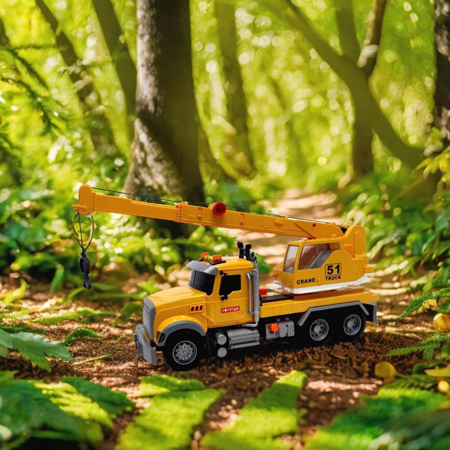 DUŻY INTERAKTYWNY DŹWIG SAMOCHÓD CIĘŻARÓWKA RUCHOMY HAK 1:16 DŹWIĘK LED