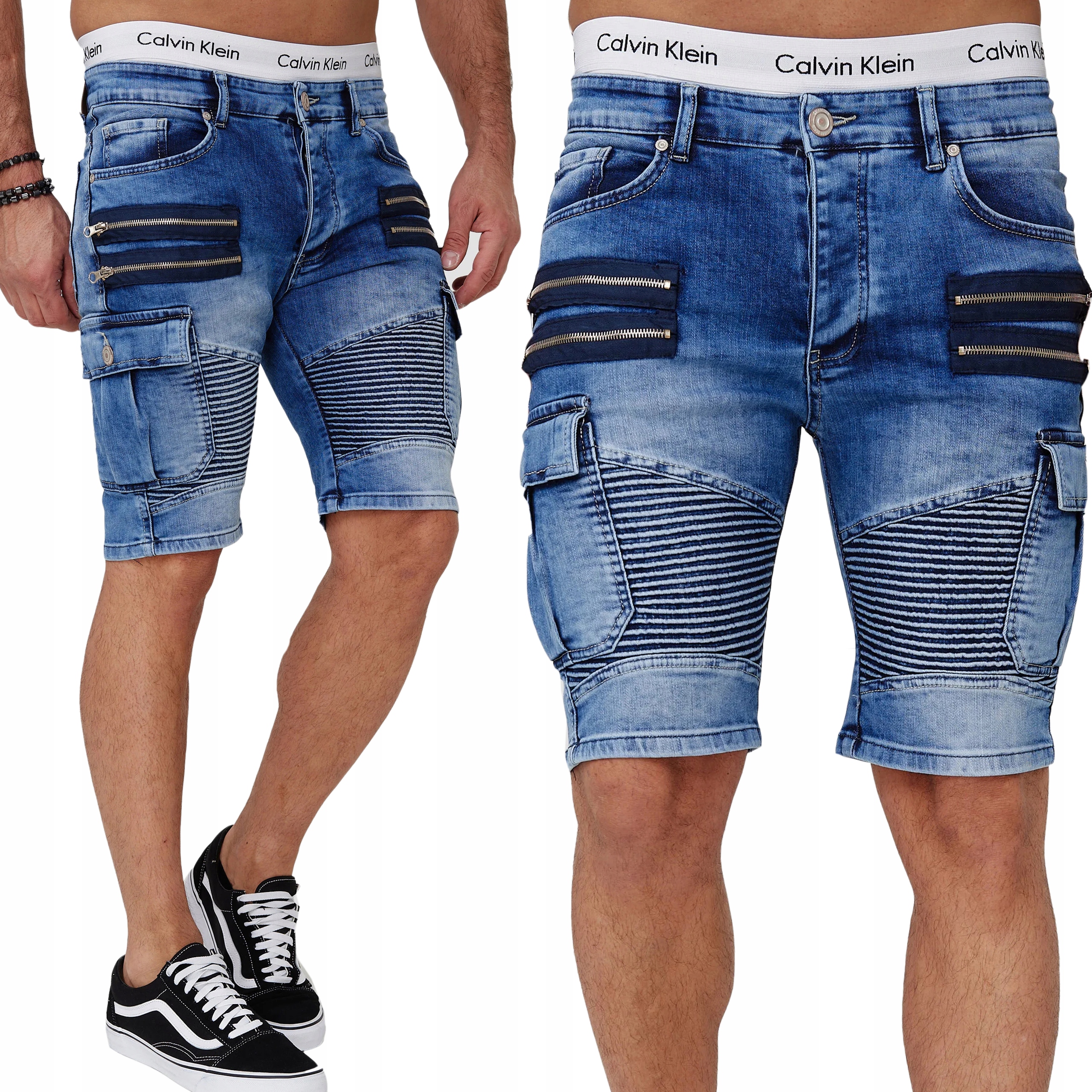 

Spodenki Krótkie Jeansowe Jeansy Bojówki Zamki