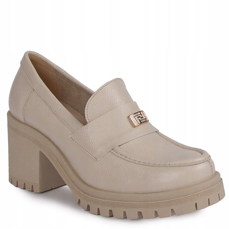 Lemar 20168 Lodičky Sloupek Kůže Lico Béžová Taupe 39