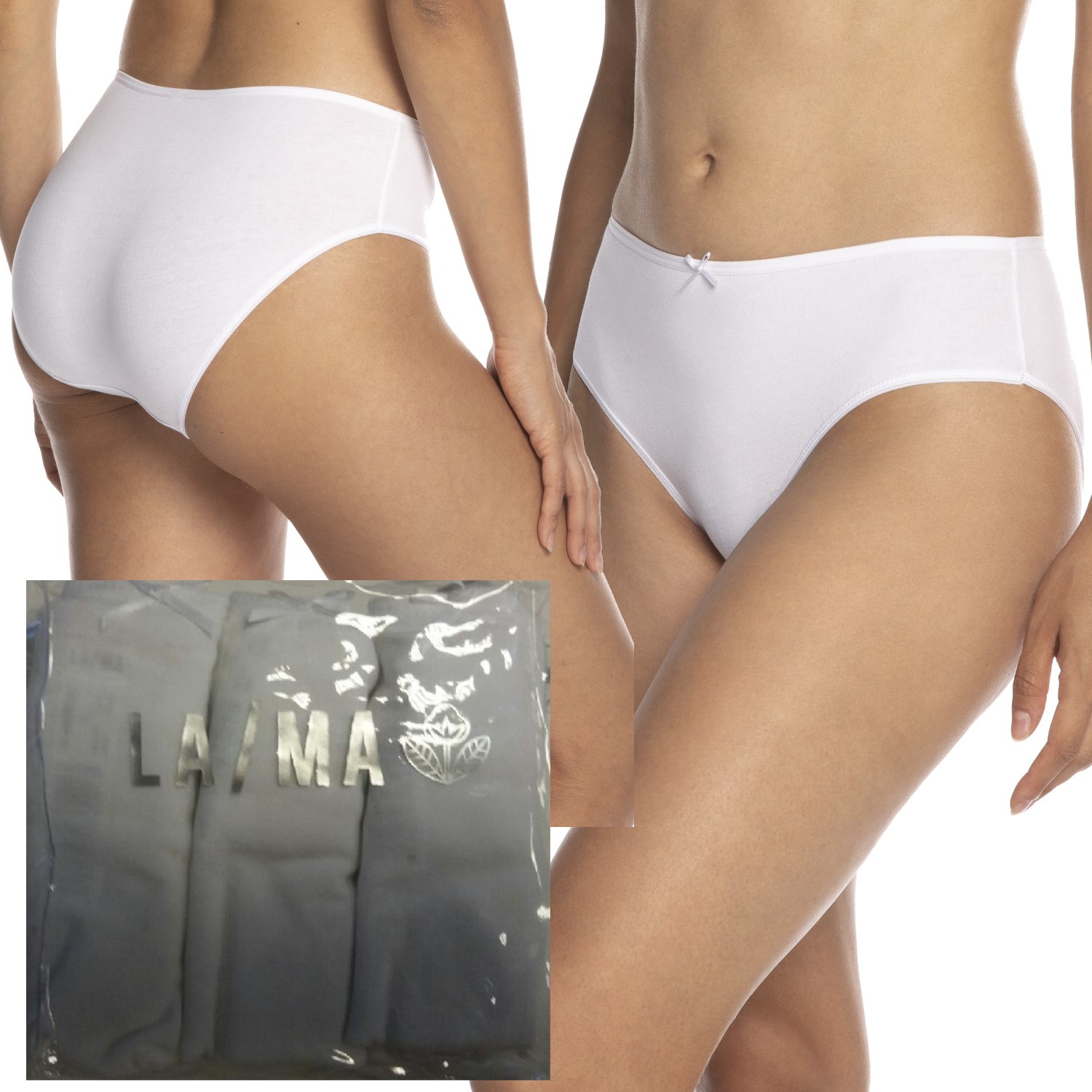 

Lama figi bikini L-400BI-01 bawełna 3-pak białe