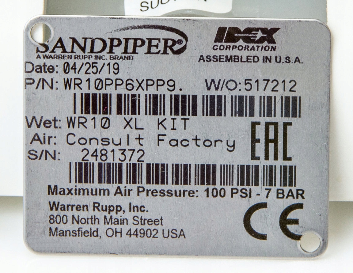 Pompa membranowa pneumatyczna WR10 SANDPIPER Model SANDPIPER WR10