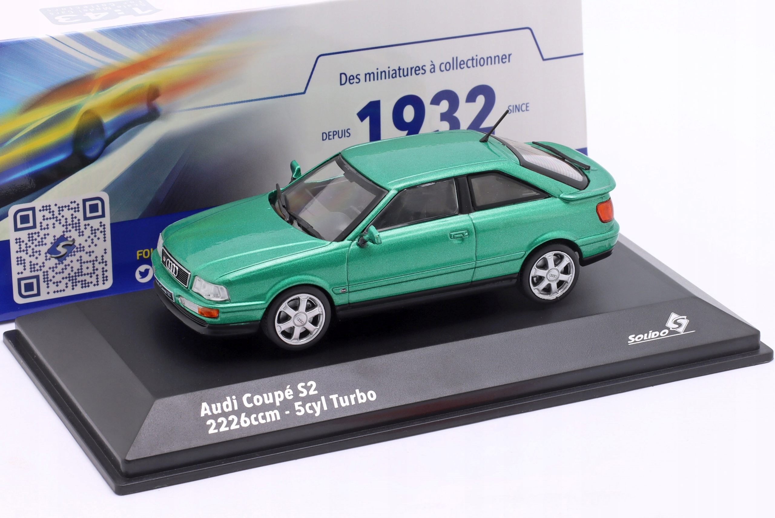 SOLIDO AUDI COUPE S2 1994 Cricket green 1:43