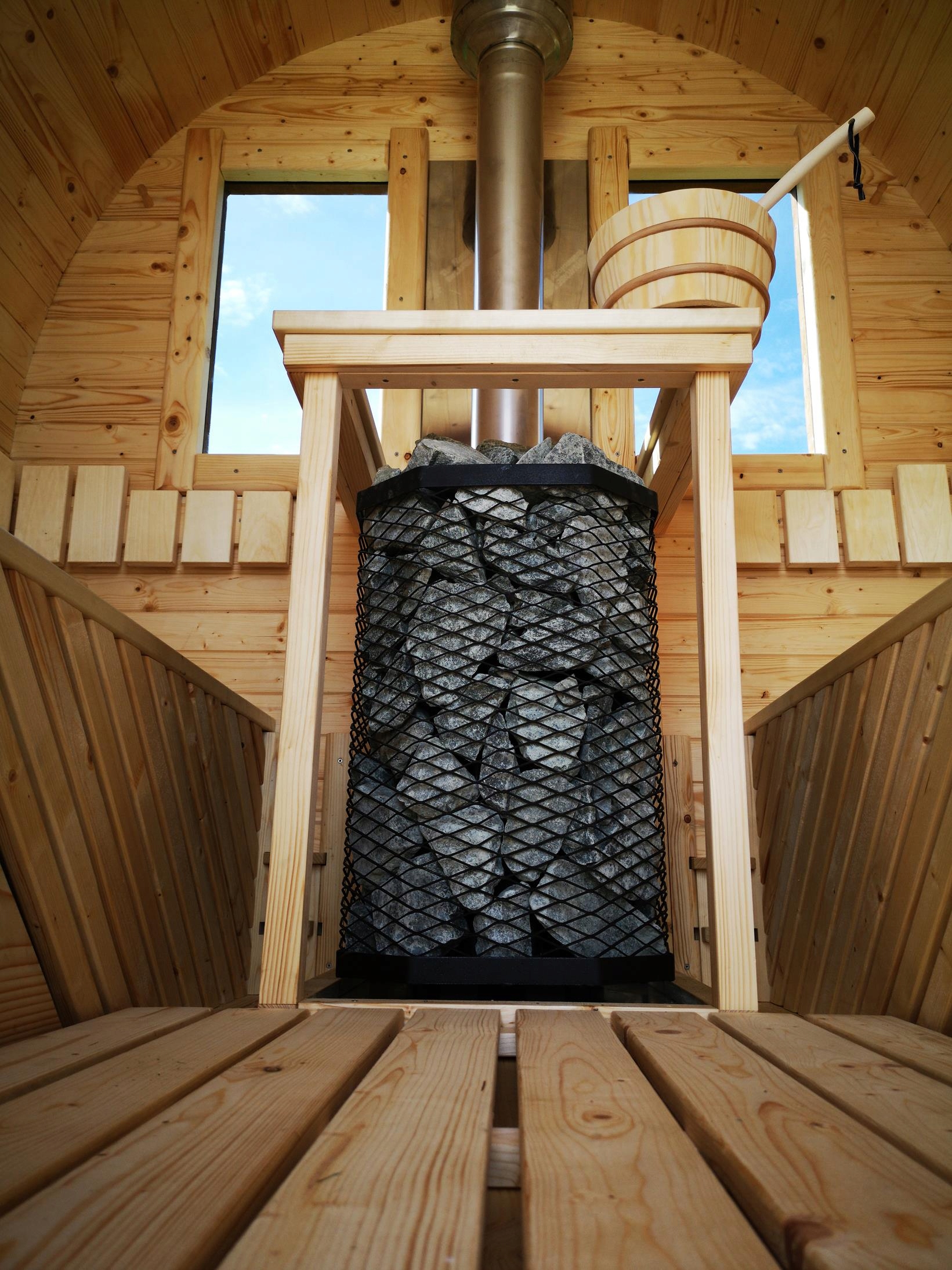 Lauko sauna-namelis su persirengimo zona, Stoveman krosnelė, su patogia komplektacija nuotrauka 14