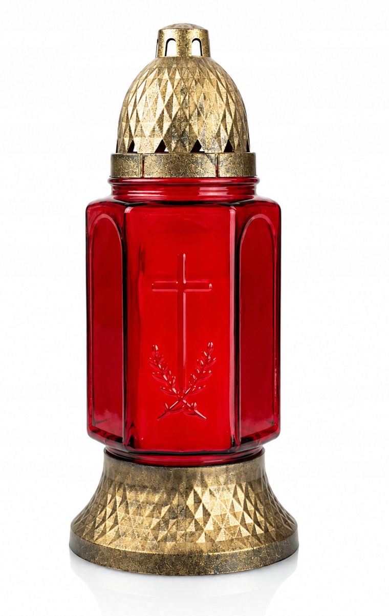 Znicz szklany la 171, wkład 80g, czas palenia 18 h,wys.25,5cm