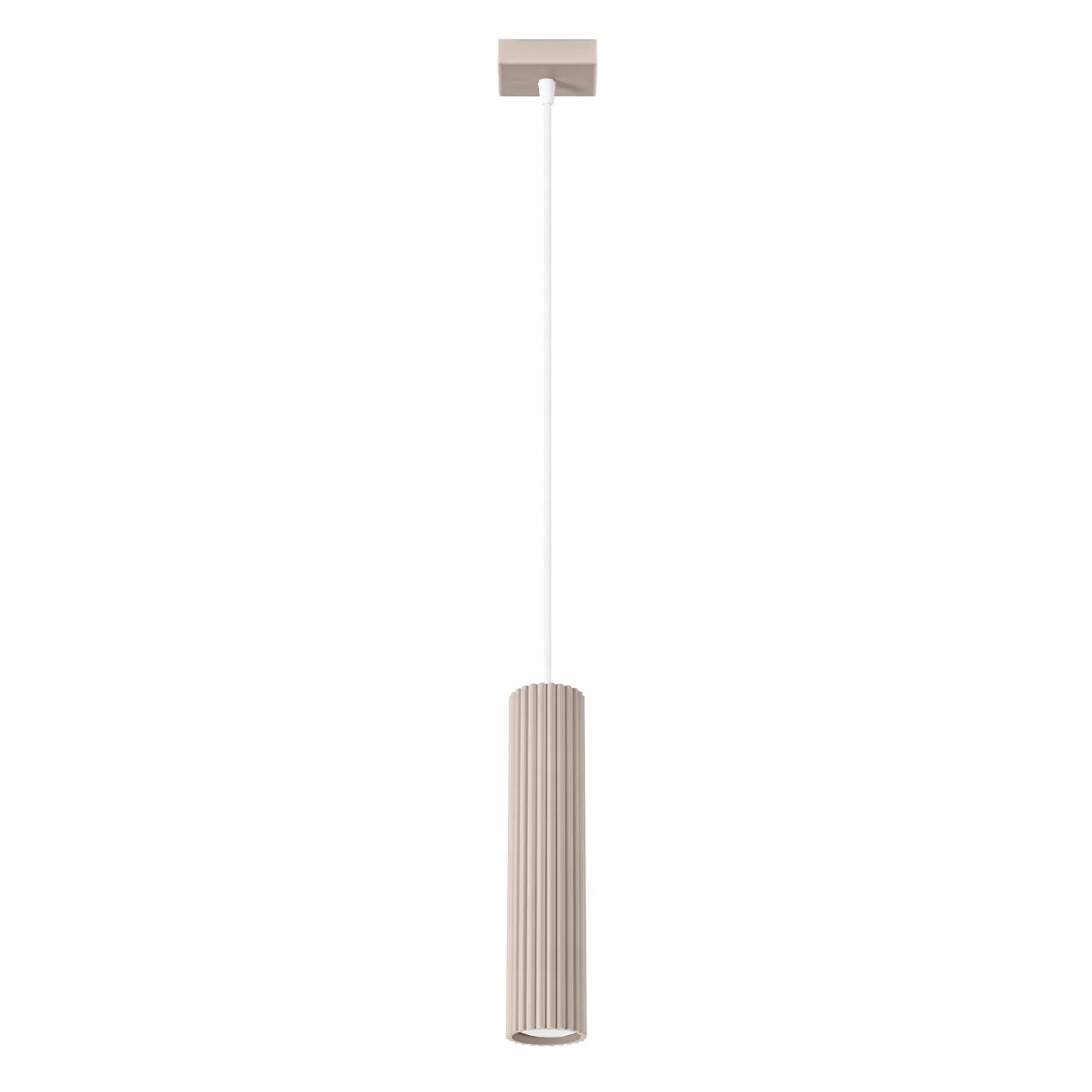 Moderní závěsná lampa vroubkovaná tuba taupe 1xGU10 10W Karbon Sollux